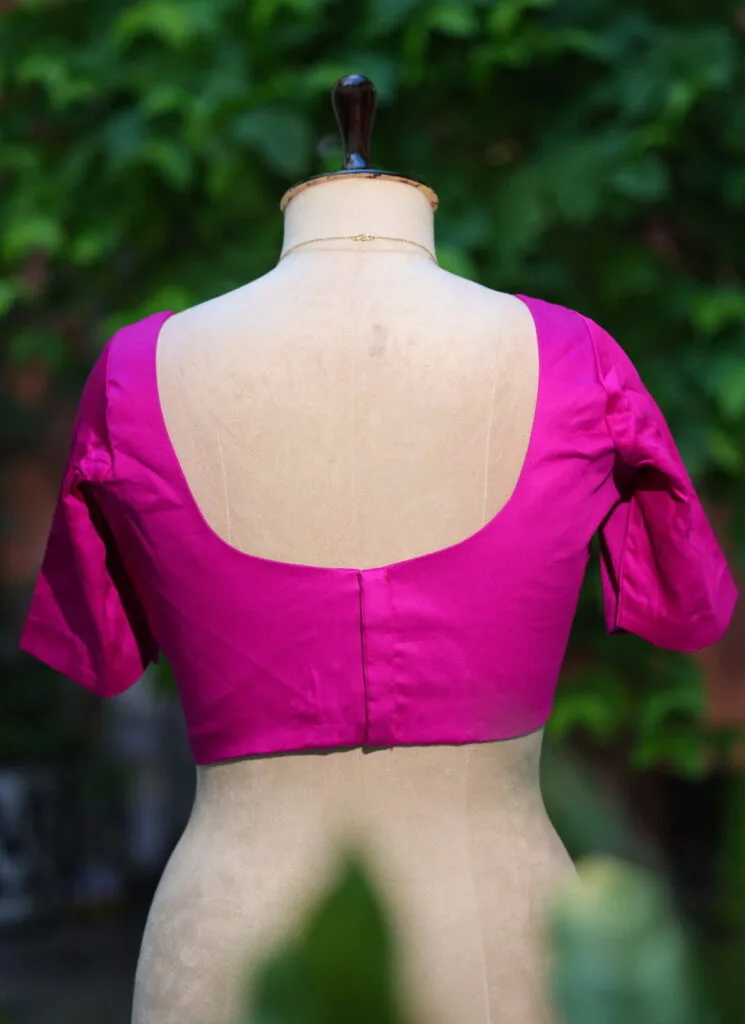 Sabyasachi G/S – Blouse in Purple, back view | Tilattama