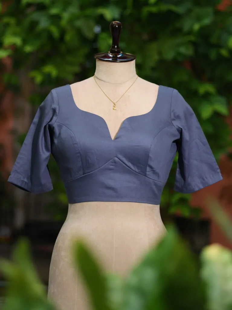 Sabyasachi G/S – Blouse in Slate, front view | Tilattama