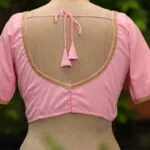 Sagun 2 – Blouse in Baby pink, back view | Tilattama