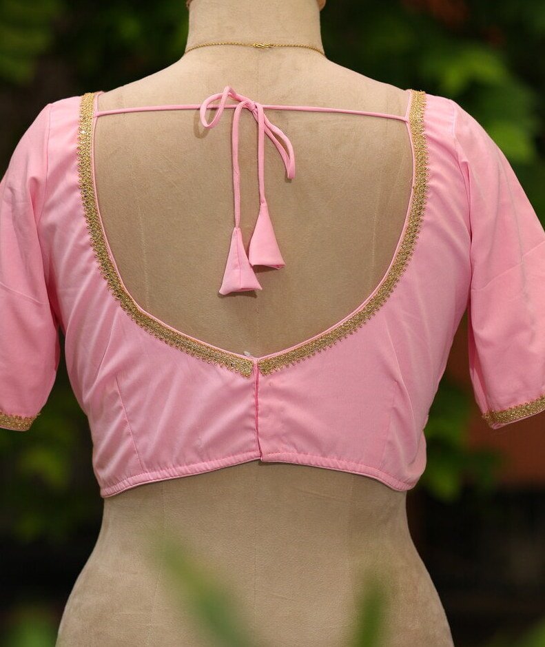 Sagun 2 – Blouse in Baby pink, back view | Tilattama