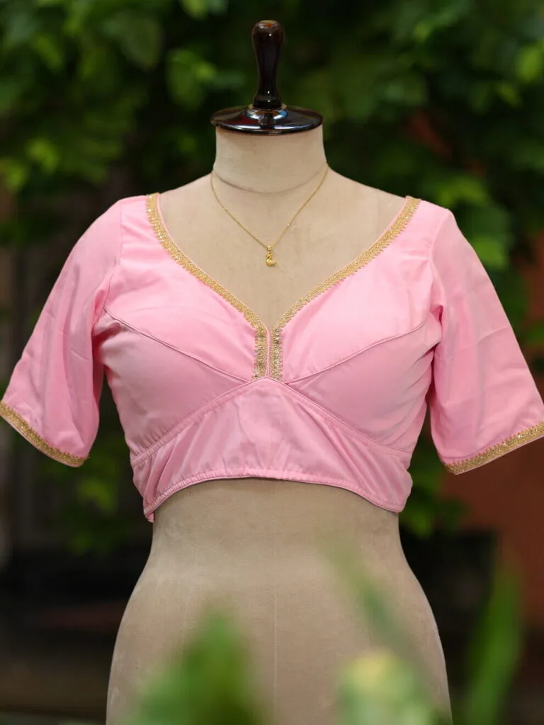 Sagun 2 – Blouse in Baby pink, front view | Tilattama