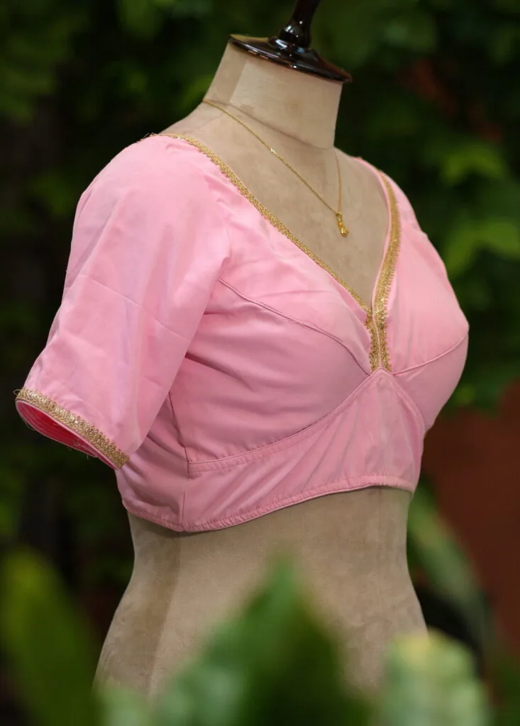 Sagun 2 – Blouse in Baby pink, side view | Tilattama