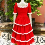 Sarodiya – Kurti in Red, back view | Tilattama