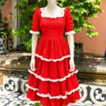 Sarodiya – Kurti in Red, front view | Tilattama