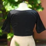 Sattin Cotton G/S N/P – Blouse in Black, back view | Tilattama