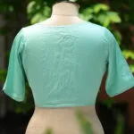 Sattin Cotton G/S N/P – Blouse in Mint Green, back view | Tilattama