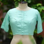 Sattin Cotton G/S N/P – Blouse in Mint Green, front view | Tilattama