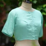 Sattin Cotton G/S N/P – Blouse in Mint Green, side view | Tilattama