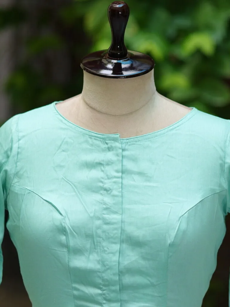 Sattin Cotton G/S N/P – Blouse in Mint Green | Tilattama