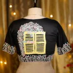 The Bougainvillea Affair – Blouse in Black, back view | Tilattama