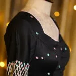 The Bougainvillea Affair – Blouse in Black, side view | Tilattama
