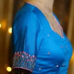 The Bougainvillea Affair – Blouse in Firoza, side view | Tilattama