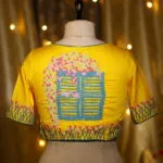 The Bougainvillea Affair – Blouse in Yellow, back view | Tilattama