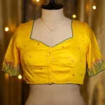 The Bougainvillea Affair – Blouse in Yellow, front view | Tilattama